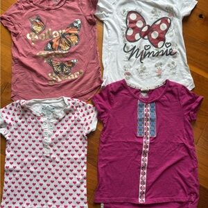 Girls' Tee Shirt Set- Pink and White Heart Tee Set- 7/8
